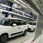 Fiat 500 L cars in the new FIAT factory in Kragujevac, Serbia, 16 April 2012